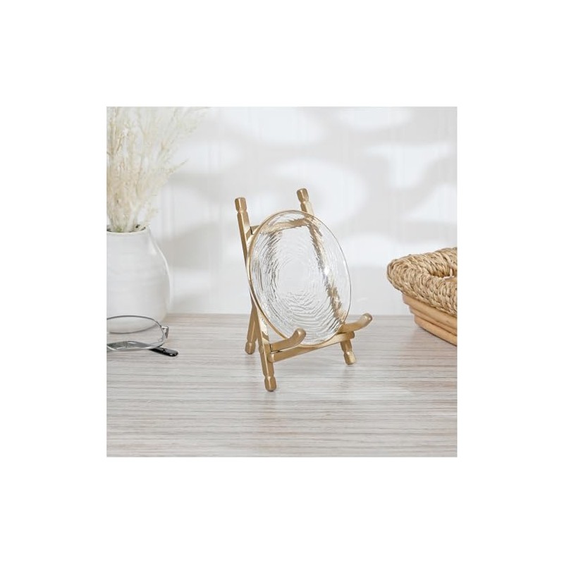 Bard's Satin Gold-toned Metal Easel, 5" H x 3.375" W