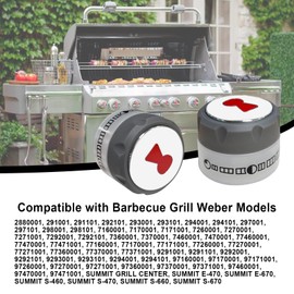 RKJFHIUR Upgraded 91538 Gas Grill Lighted Control Knobs, 2-Pack Outdoor Grill knobs Fit for Weber Summit Grill 2012+ 400/600 Series E-470/670, S-460/470/660/670 for Weber Grill Replacement Parts