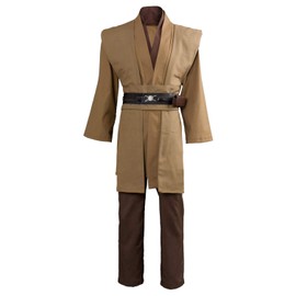 Anakin Skywalker Costume Adult Men Jedi Obi-wan Kenobi Cosplay Tunic Robe Pants Belt Accessories