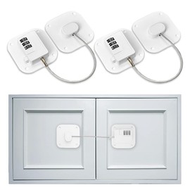 2 Cerraduras para Puerta de Refrigerador, Cerraduras de Seguridad para Niños, Códigos Digitales no Requieren Llaves, Adecuado para Ventanas, Armarios, Frigoríficos(Blanco)