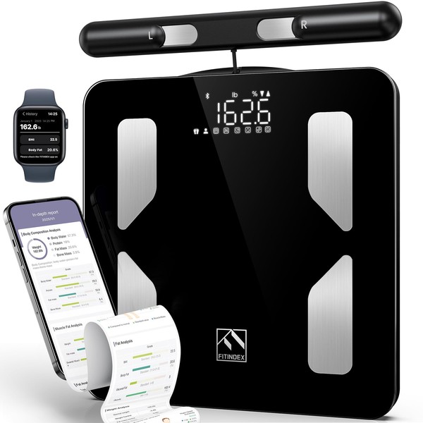 FITINDEX Body Composition Scale for Body Weight, Smart 8-Electrodes with