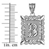 LA BLINGZ 10K White Gold Filigree Alphabet Initial Letter B