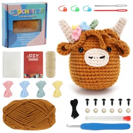 Aucuu Crochet Starter Set for Beginners, Animals Crochet Set for Beginners, Crochet Set for Animals, Starter Crochet Animals Set for Children and Adults, DIY Crochet Set with Crochet Hooks, Crochet