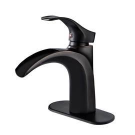 Yodel Faucet Waterfall Bathroom Sink Faucet Oil Rubbed Bronze Single Handle Single Hole RV Vanity Fauct for Bahtoom Sink 1 Hole and 3 Hole Installation with Cover Plate