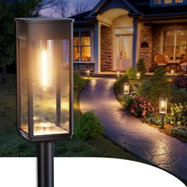 ALFIOT Luces Solares para Caminos al Aire Libre, Paquete de 2 Luces Solares Brillantes para Exteriores, IP65 Impermeables Luces Solares para Jardín Alimentadas por Energía Solar Iluminación de Paisaje