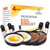 COTEY Large 3.5" Nonstick Egg Rings Set of 4, Round