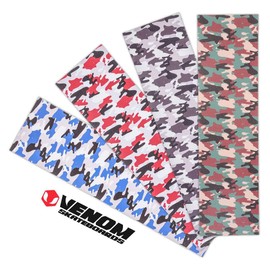 Venom Skateboards Pro Long Lasting Grip Tape 9" x 33" - Skateboard Accessories - Camo Red/Grey