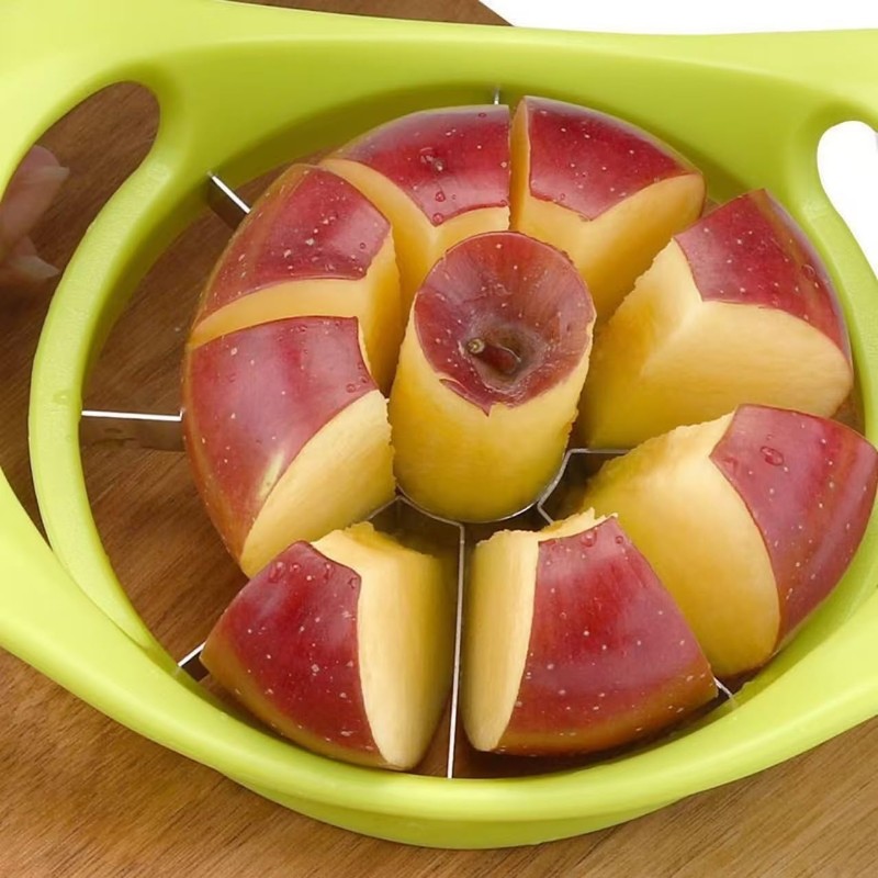 Apple Slicer and Corer, Stainless Steel Blades, Green Plastic Handle