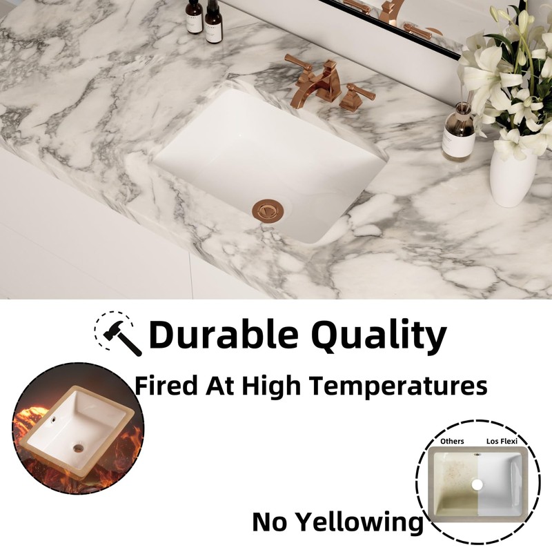 16"W x 12"D Undermount Bathroom Sink Rectangular Small, Los Flexi