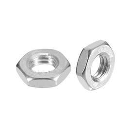 METALLIXITY Hex Nuts (M10x1.25mm) 5Pcs, 304 Stainless Steel Metric Fine Thread Hexagon Nut Hardware - for DIY Home Repair Machinery, Silver