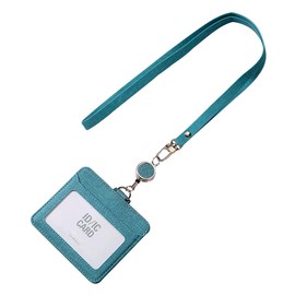 ID Card Holder, Pass Case, With Reel, Women's, ID Case, Neck Strap, Commuter Pass Holder, Employee ID Holder, Case, Employee ID ID Card, Admission Certificate, Commuter Card (Blue)