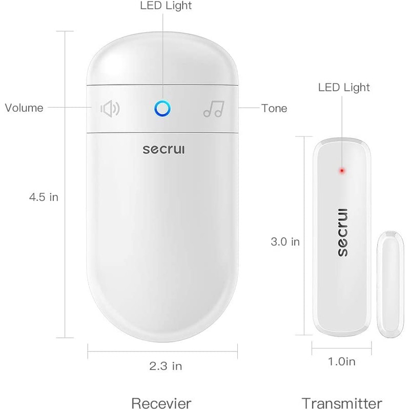 SECRUI Door Chime, Easy Installation Wireless Door Sensor Chime with