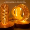 EDALOPLI Boho Lamp, Small Bamboo Table Lamp, USB Powered, Warm