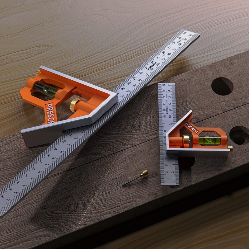 Presch Combination Square Set 150mm & 300mm Metric – Two