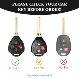 OFF WE GO for Toyota Key Fob Cover, Soft TPU Protection Key Case Fit for Toyota Corolla 2008-2013/ Camry 2007-2011/ Venza 2009-2016 4 Buttons Smart Remote Car Key (Silver Black)