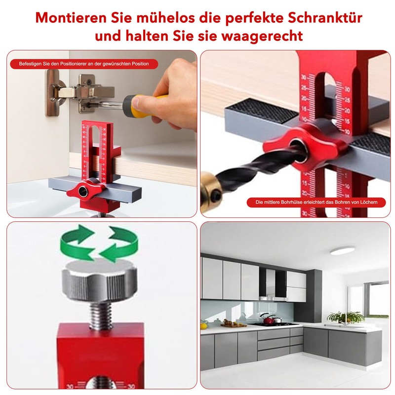 2-in-1 Adjustable Cabinet Door Mounting Aid: Robust and Easy Cabinet