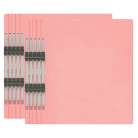 PLUS Flat Plastic File Binder, A4-S, safety pink