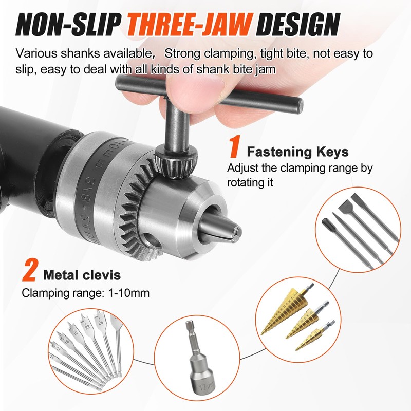 Faankiton 90 Degree Drill Chuck 1-10 mm Quick Release Drill