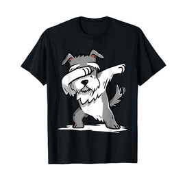 Dabbing Schnauzer Dab Dance Cane Maglietta