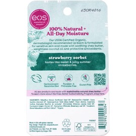 EOS Organic Lip Balm Sphere, Strawberry Sorbet, 0.25 Oz