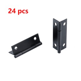 Antrader Folding Butt Hinge, Cabinet Gate Closet Door Hinge 1-1/2'' Long Home Furniture Hardware with 96pcs Screws, Black, 24-Pack