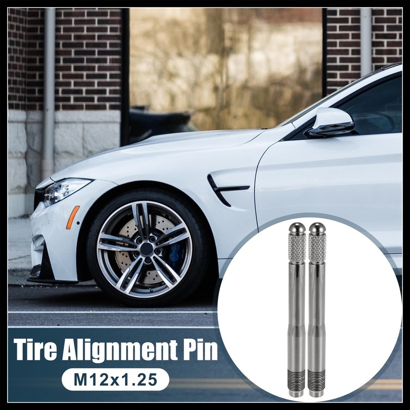 Hihaha 2pcs Car Stainless Steel Wheel Hangers Alignment Pin Tire