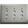 Satin Nickel Deco Step Style 3 Gang Push Button Switch