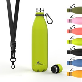 Daikoku - Edelstahl Wasserflasche | 100% Auslaufsicher | Hält 12 Stunden Heiß, 24 Stunden Kalt | BPA-Frei und Gesund | Modische Farbe, Ideal für Alltag und Outdoor | Grün | 750 ML