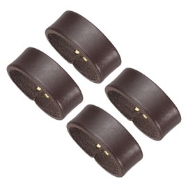 PATIKIL Leather Loop Keeper, 4 Pack Leather Loops Belt Keeper Loops Retainer Straps Replacement for 1.3"(34mm)/1.4"(38mm) Wide Belts/Straps, Coffee