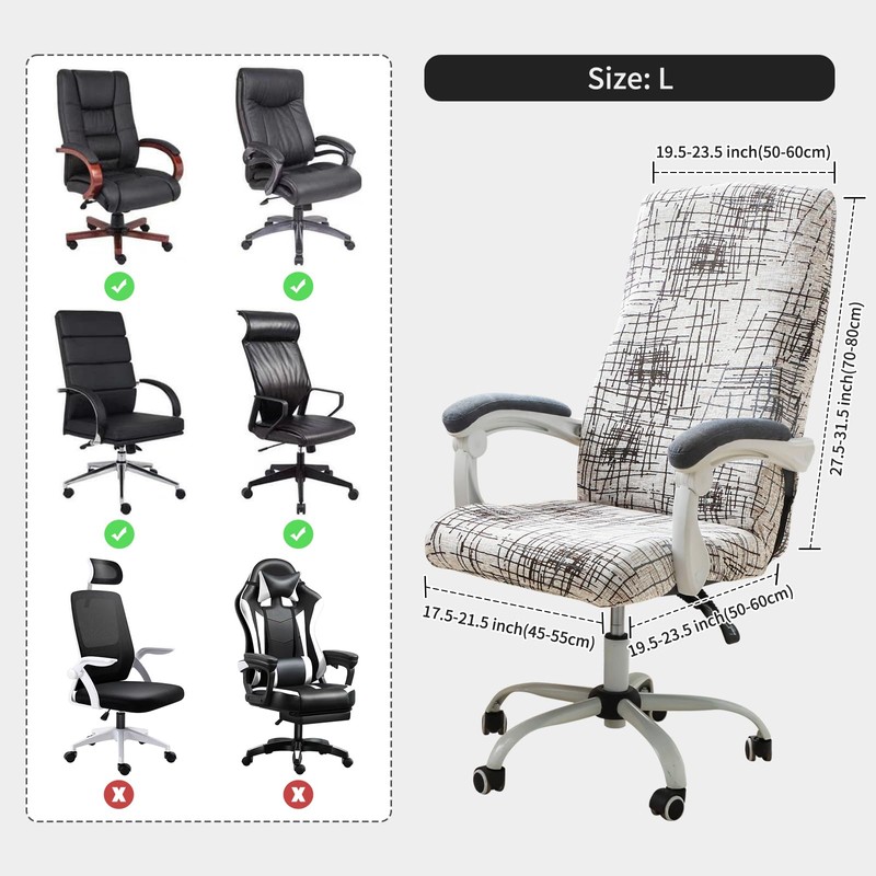 FORCHEER Patterned Large Office Chair Cover Stretch Printed Computer Armchair