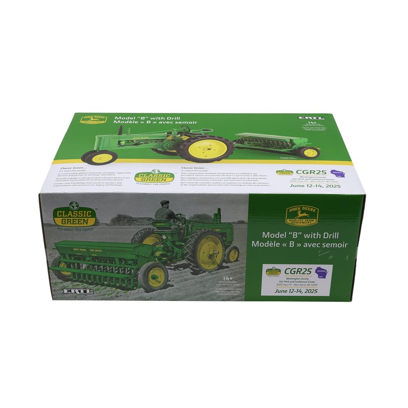 John Deere 1/16 Model B with Van-Brunt Grain Drill Toy