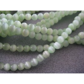 Light Green Cat's Eye Round 3mm Beads 126pcs