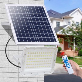 200W LED Solar Flood Lights,18000Lumens Street Flood Light Outdoor IP67 Waterproof with Remote Control Security Lighting for Yard, Garden, Gutter, Swimming Pool, Pathway, Basketball Court, Arena