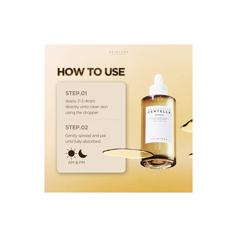 SKIN1004 Madagascar Centella Asiatica Ampoule Suero facial (1.85 onzas) 100