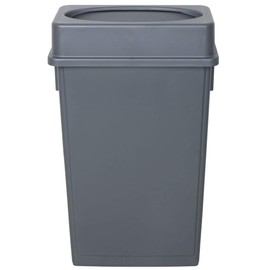 PRO&Family 92 Qt. / 23 Gallon / 87 Liters Gray Slim Rectangular Trash Can and Gray Drop Shot Lid. Trash Bin Kitchen Garbage Can Waste Basket Recycle Bin