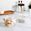 SheeChung Modern Square Acrylic Qtip Holder - Clear Apothecary Jar