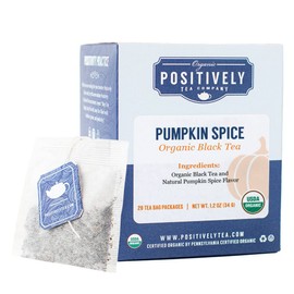 Organic Positively Tea Company, Pumpkin Spice Black Tea Bags, 20 Count