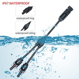 ELFCULB 4Pair Solar Panel Connector, 1 FT Solar Connectors Y Branch Parallel Adapter Cable Solar Cable, 1 Male to 2 Female(M/FF) and 1 Female to 2 Male(F/MM) Solar Panel Cables and Connectors 1500V