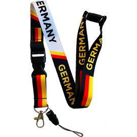 Germany /German Neck Lanyard / Keychain With Detachable Buckle Clip & safety Breakaway