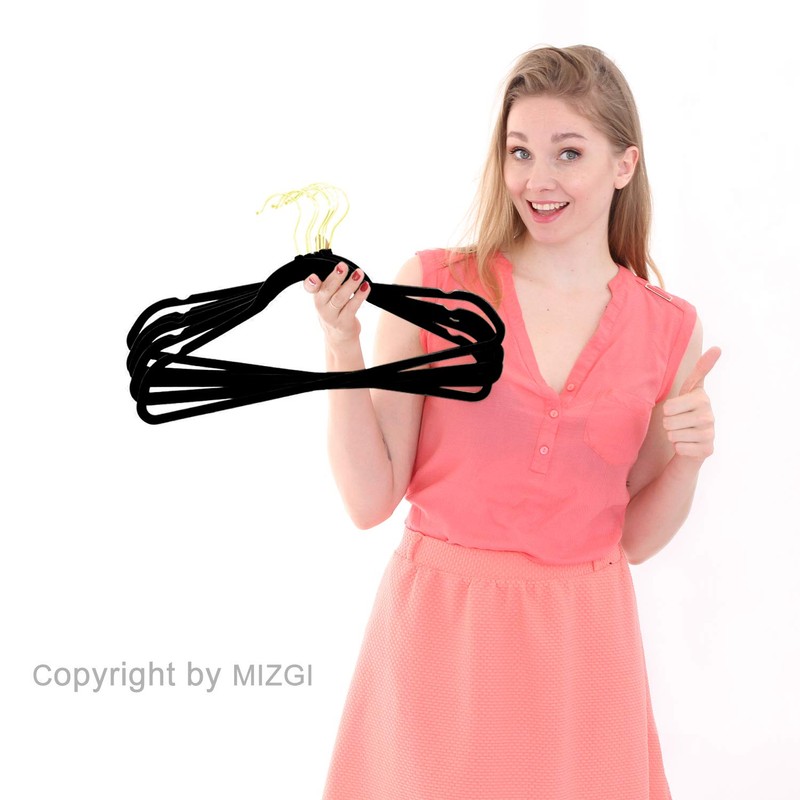 MIZGI Premium Velvet Hangers Pack 50 Pcs Heavyduty - Non