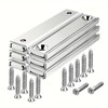 6pcs, Large Oblong Neodymium Rectangular Pot Magnets - Strong Holding