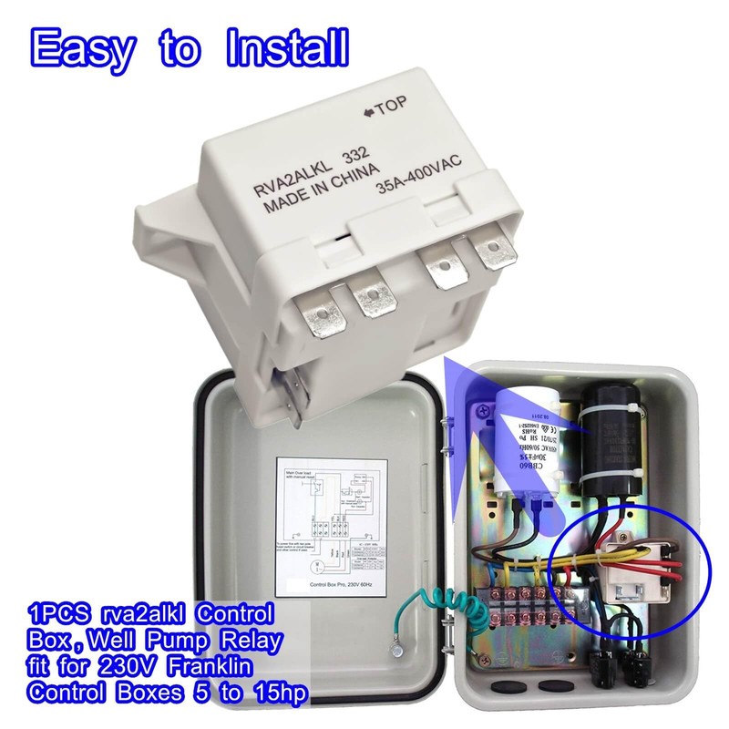 LDCRE 1PCS RVA2ALKL Control Box, 35A Well Pump Relay, 230V,