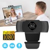 Webcam 1080p Black Computer Office Camera Builtin Microphone Free Drive