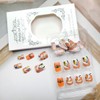 24 Pcs Fall Press on Nails Short Square Fake Nails
