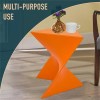 LeisureMod Randolph Modern Plastic Triangle End Table in Orange