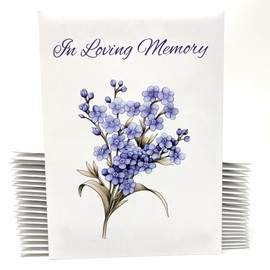 Forget Me Not Seeds - in Loving Memory Funeral Favors - Prefilled Seed Packets - Ready to Give - Pack of 20