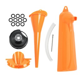 HCmotorku Crankcase Oil Filler Funnel Drip Free Oil Filter Funnel Primary Housing Oil Filler Funnel Oil Filter Wrench Oil Drain Plug O-Ring Set Fits Harley 5Pcs Orange