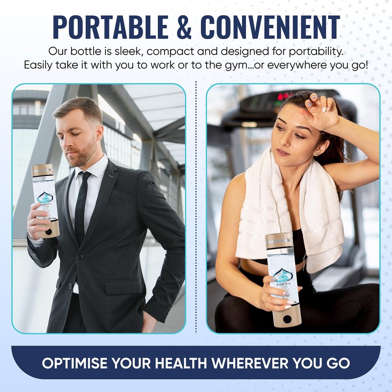 PURIFY™ - Hydrogen Water Bottle, 330ml Hydrogen Water Generator, Hydrogen