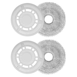 Mop Cloths with Replacement Holder, Wiping Plates for Dreame L10S Ultra / L10s Pro Gen 2/ L10 Ultra/ L10S Pro/ L10 Prime/ X20 Pro, for Xiaomi X20+ Robot Vacuum Cleaner, Mopping Pad Floor Cleaning