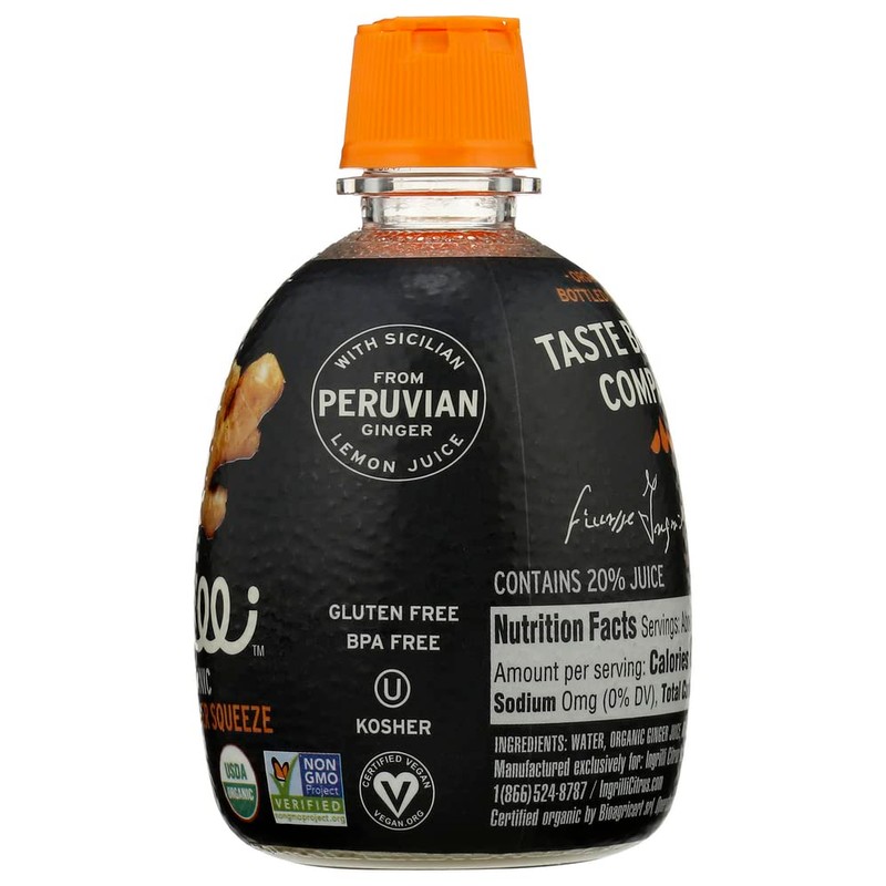 Ingrilli Organic Ginger Squeeze Blend, 4 Fl Oz Bottle (Pack